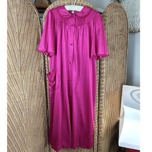 Nancy King vintage nightgown and robe pink magenta medium